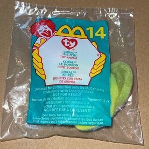 🍀 5/$25🍀 Coral The Fish Vintage New McDonald’s‎ Happy Meal toy